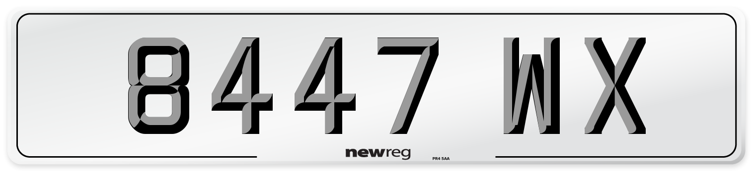 8447 WX Number Plate from New Reg